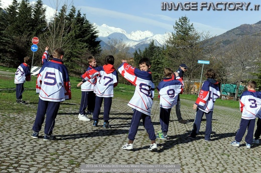 2013-04-13 Aosta 0020 Hockey Milano Rossoblu U11 - Squadra
